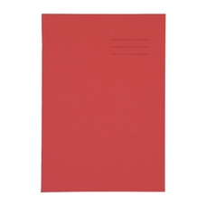 A4 Exercise Book 64 Page, 8mm Ruled With Margin, Red - Pack of 50